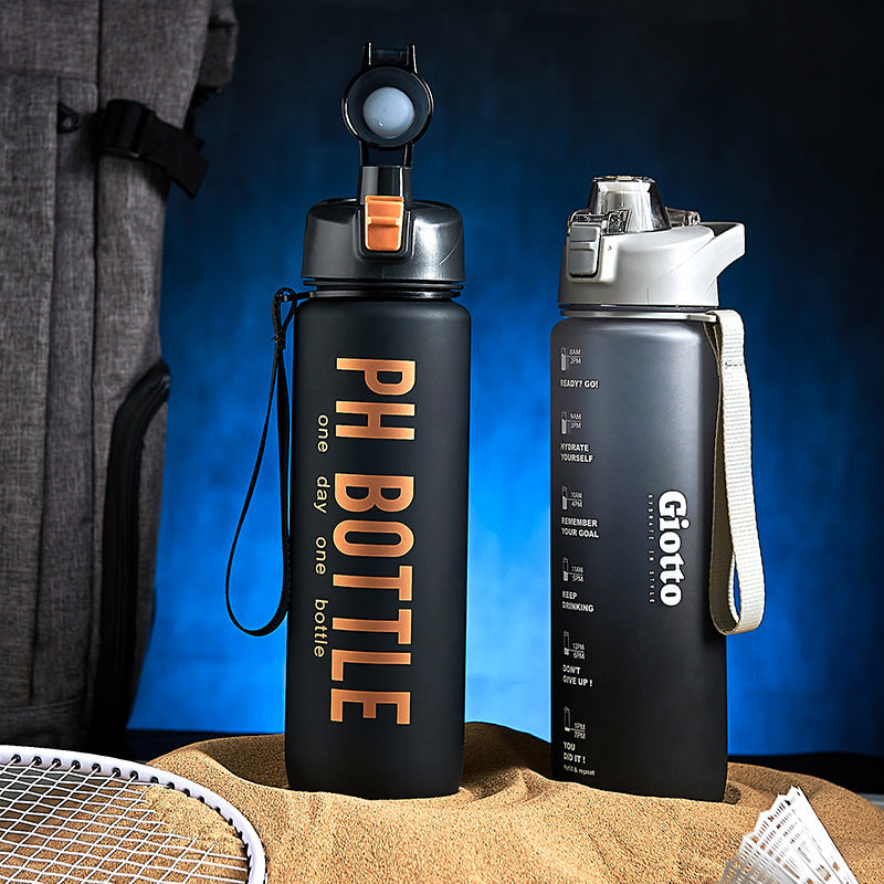 Botella Deportiva 1000ml DAILYRUN | Plástico Mate Negro Gran Capacidad Gym y Outdoor