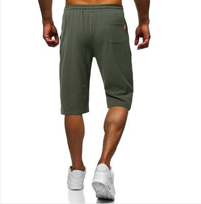 Pantalones Deportivos Hombre Algodón y Lino — Corte Holgado 3/4