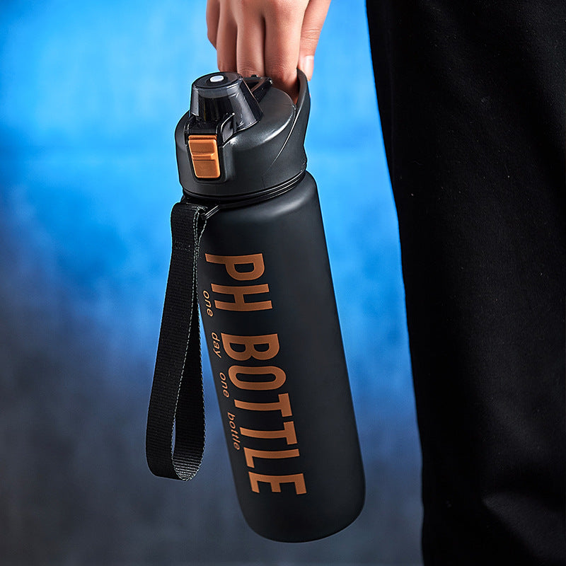 Botella Deportiva 1000ml DAILYRUN | Plástico Mate Negro Gran Capacidad Gym y Outdoor