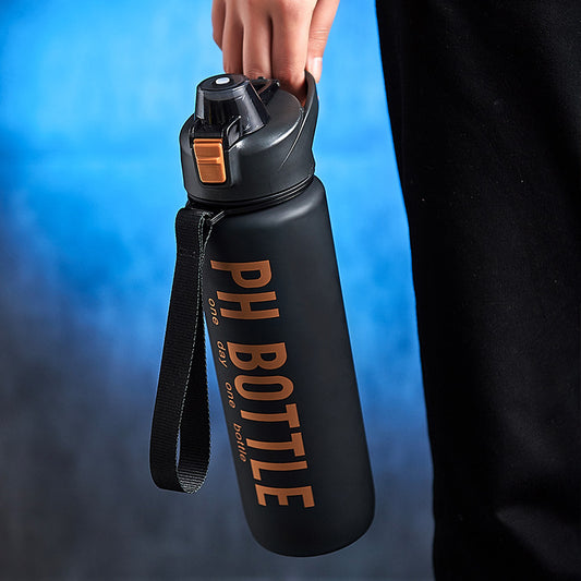 Botella Deportiva 1000ml DAILYRUN | Plástico Mate Negro Gran Capacidad Gym y Outdoor