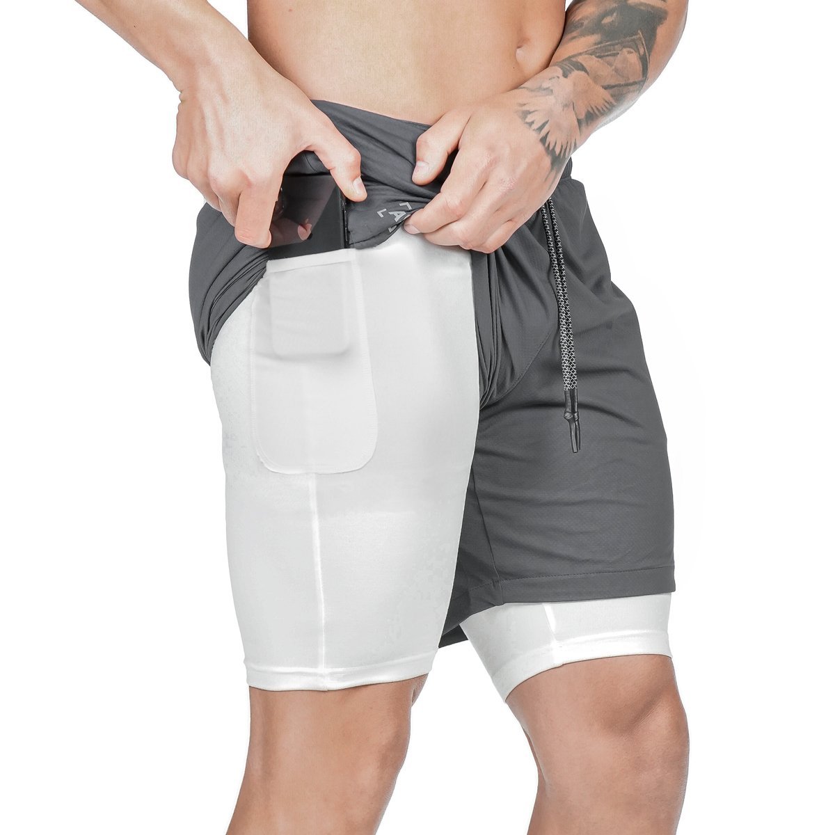 Shorts de Compresión con Bolsillo DAILYRUN | Secado Rápido Running Gym Tallas S-XXXL