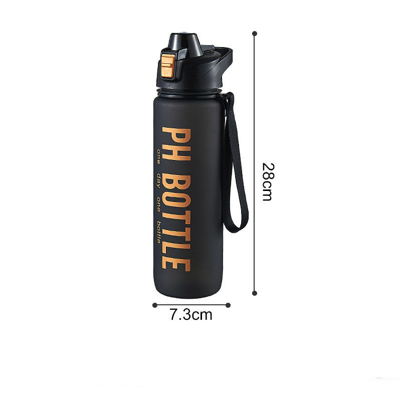 Botella Deportiva 1000ml DAILYRUN | Plástico Mate Negro Gran Capacidad Gym y Outdoor