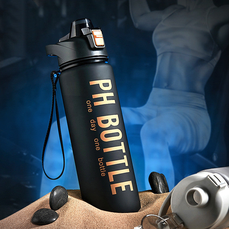 Botella Deportiva 1000ml DAILYRUN | Plástico Mate Negro Gran Capacidad Gym y Outdoor